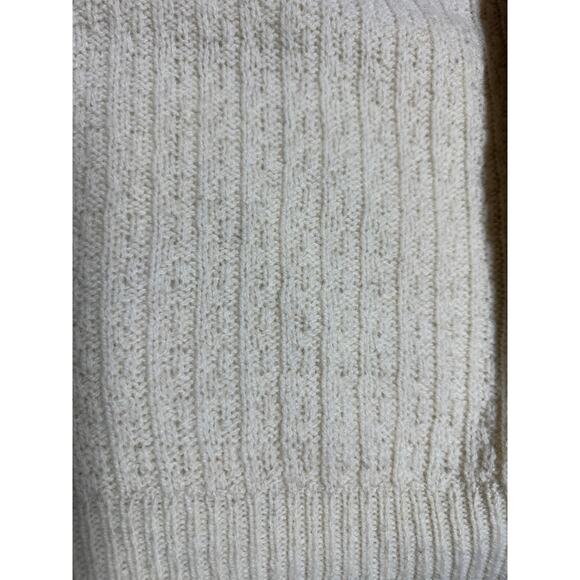 ALPS Fine Womens Apparel Cableknit Sweater 100% Wool Cream Ivory Neutral Vtg M - Picture 9 of 10
